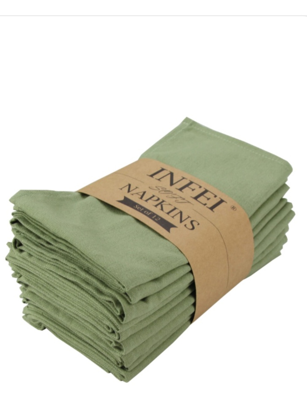 Cloth Napkins Cotton Blend SQUARE 17x17” (12-pack) OLIVE GREEN